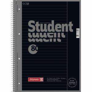 Brunnen 10 x Kollegblock Student Colour Code A4 90g/qm 80 Blatt Onyx Lineatur 25