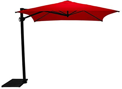 Maffei Art 137q Kronos viereckiger Ampelschirm cm 250x250, Stoff PolyMa. Made in Italy. Farbe Rot