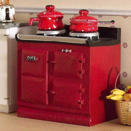 The Dolls House Emporium Red Aga-style Stove (polyresin) 1:12 scale