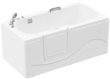 Home Deluxe - Seniorenbadewanne inkl. Whirlpool- VITAL M Links - Maße: 153 x 76 x 64cm - inkl. komplettem Zubehör I Badewanne mit Tür, Senioren Badewanne mit Einstieg