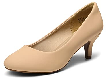 DREAM PAIRS Damen Klassische Pumps mit Stiletto und Spitzen zulaufenden Absätze Hochzeit Arbeitschuhe,Size 40.5,NACKT/Nubuck,LUVLY