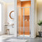 ELEGANT 1000x760mm Bifold Shower Enclosure Folding Glass Shower Cubicle Door with Shower Tray Set in Aluminium Frame with 40mm Wall Adjustment