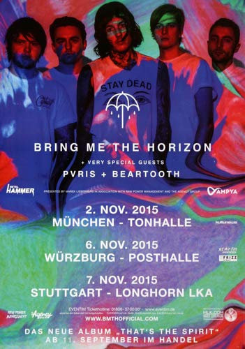 Bring Me The Horizon - The Spirit, München 2015 » Konzertplakat/Premium Poster | Live Konzert Veranstaltung | DIN A1 «