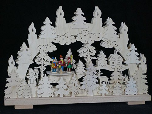 Rudolphs Schatzkiste Schwibbogen mit Laternenkinder und Beleuchtung BxHxT 50x31x7cm NEU Lichterbogen Fensterbogen Spitzbogen Erzgebirge Seiffen Weihnachten Licht Holz Dekoration Beleuchtung