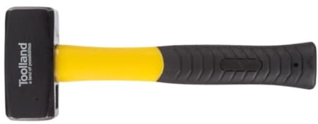 Toolland Fäustel, Stahlkopf 1000 g, Glasfaserstiel für Stärke & Langlebigkeit, gelb/schwarz