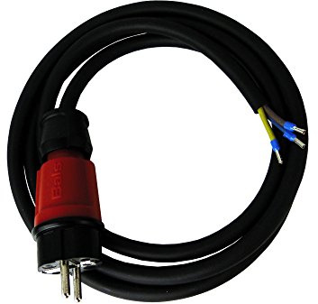 2m Anschlussleitung mit Stecker Uni-Schuko 230V 16A Kabel H07RN-F 3x2,5mm² 2954
