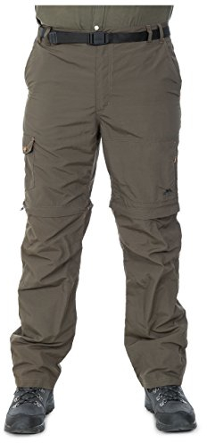 Trespass Herren Rynne Insektenabwehrende Schnelltrocknende Hose Mit Uv schutz Abnehmbaren Hosenbeinen, Grün (Olive), L EU