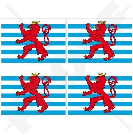 LUXEMBURG zivil Fähnrich Flagge, Luxemburg 50mm Auto & Motorrad Aufkleber, x4 Vinyl Stickers