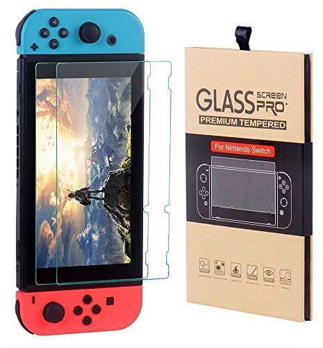 CSL-TECH Glass Screen Protectors compatible with Nintendo Switch - Premium Tempered Glass Screen Protector TWIN PACK x 2 Screen Guards for 6.2 Inch Tablet on Nintendo Switch Console