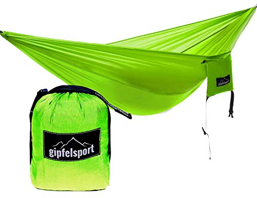 gipfelsport Ultraleicht Hängematte grün Gurte