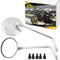 Area1 Universal Motorrad Rückspiegel Paar e-geprüft 2xM10 Rechtsgewinde + 5Adapter, Spiegel für Vintage Custom Chopper Retro Naked-Bikes Scrambler Streetfighter Cafe-Racer (rund/chrom)