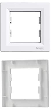 Enchufe Schuko, regulador de intensidad, interruptor, pulsador, TV SAT, VDE ((23) - Marco de 1 compartimento)