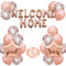 FACHY Willkommen Zuhause Banner Welcome Home Ballon mit Stern Pailletten Luftballons für Herzlich Willkommen Zuhause Baby Familie Partei Dekoration(24 Stück) (Champagner)