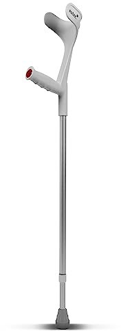 Krücke Grau Klassiker 140 Kg Unterarmgehstütze von Ossenberg mit Ergo Softgriff Gehhilfe Pulox-Design