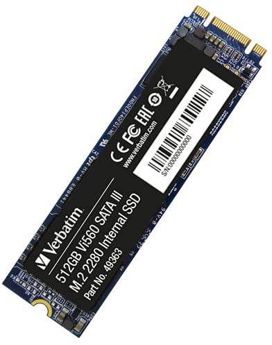 Verbatim Vi560 S3 SSD 512 GB, internes SATA III M.2 2280 SSD-Laufwerk mit 3D-NAND, bis zu 550 MB/s Lesegeschwindigkeit, ideal für Notebook und Ultrabook, schwarz