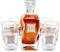 Maverton Whiskey Karaffe + 6er Whiskygläser Set mit Gravur - 700ml Whisky Dekanter - Geschenk zum Geburtstag für Männer - Initialien