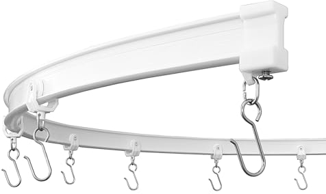 KXLife Flexibles biegbares Deckenvorhangschienensystem (9 m), gebogene Deckenschiene für Vorhänge, Raumteiler, Deckenschiene, Schienenvorhänge, Deckenhalterung