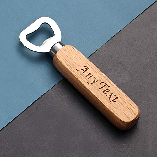 Personalised Wooden Handle Bottle Opener Wedding Christmas Fathers Day Anniversary Birthday Engraved Gift for Him Dad Daddy Uncle Granddad Son Groomsman Friend 18th 21st 30th 40th 50th 70th