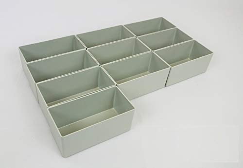 FLEXMO | 20 Stück Einsatzkasten grau | Einsätze für Sortimentskoffer | Werkzeugeinlage | Werkzeugkofferset grau | Einsätze Sortierbox | Schubladeneinsatz | 152x76x67mm