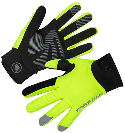 Endura Damen Strike Wasserdichte Handschuhe | Mit dem Fahrrad zur Arbeit | Warme und trockene Handwärmer Handschuhe, Gelb, XS