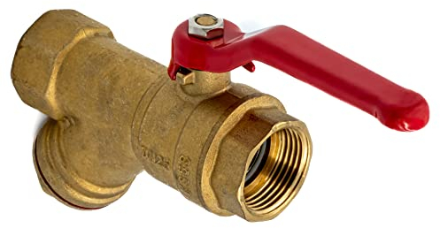 Kugelhahn 1 Zoll IG - Absperrventil aus Messing mit PTFE-Dichtung - Absperrhahn mit Schrägfilter und Stopfbuchse - Wasserhahn Sicher für Trinkwasser