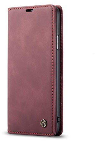 JMstore Custodia Compatibile con iPhone 11 PRO Max, Custodia in Pelle Cover a Libro Portafoglio Flip Caso Custodia Pelle con Magnetica (Rosso)