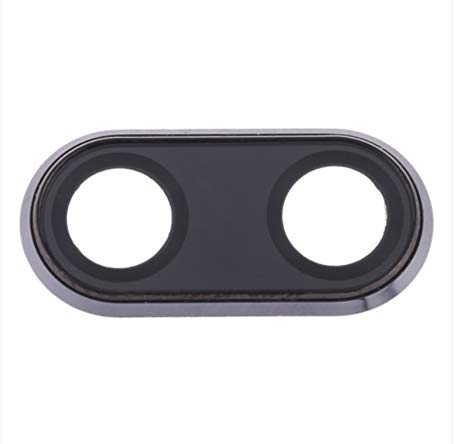 Kompatibel mit Huawei P20 / EML-L09 L09C L29 AL00 Ersatzglas Rückseite Glas Objektiv + Rahmen Ring Rear Kamera Back Kamera (Schwarz)
