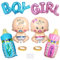 Xihuimay Lot de 6 ballons à l'hélium pour fête de bébé garçon ou fille Bleu/rose en forme de bouteille pour garçon ou fille Décoration de fête d'anniversaire