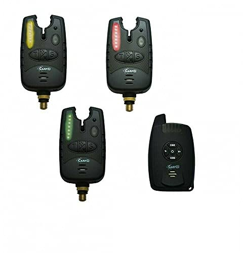 CarpOn® Funk Bissanzeiger 3+1 mit LED Leuchtzeiger ideal für Karpfenangeln