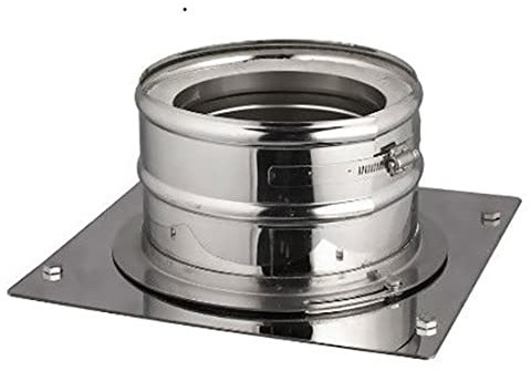 DTZ Collier de Fixation Murale pour Cheminée, Poêle à Bois ou Granulé, Insert, Chaudière | Raccordement Mural Double-Paroi en Inox – Ø150/200/0,5mm