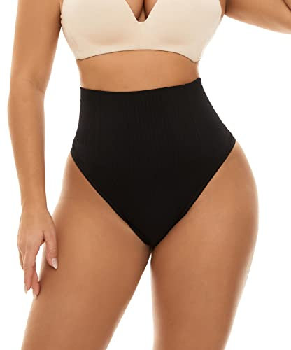 SEAUR Mutande Contenitive Donna a Vita Alta Intimo Modellante Pancia Piatta Guaina Contenitiva Elasticizzata Shapewear Dimagrante Pancerina Snellente Nero