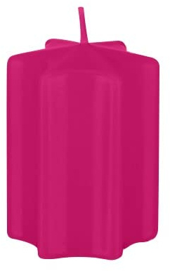 Sternkerzen Fuchsia Pink 10 x Ø 6 cm, 4 Stück, Adventskerzen, Weihnachtskerzen