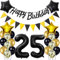 Schwarz/Gold luftballons 25.geburtstag deko für mann frauen,geburtstagsdeko 25 jahre mann frau,folienballon 25 jahre geburtstag dekoration mann happy birthday für 25 geburtstag männer mann deko(25)