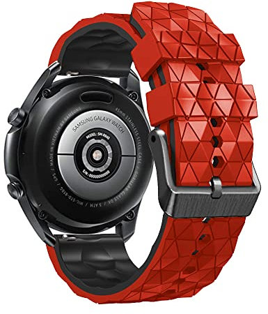 Feysentoe 22 mm universell Armband Kompatibel für HUAWEI Watch GT/GT2 46mm für Samsung Galaxy Watch3 45mm Estrazarmband(rot schwarz)