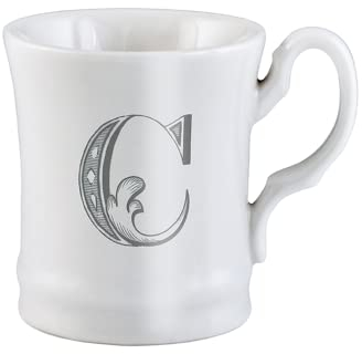 Livellara Milano Tazza da caffè 80 ml Porcellana, Personalizzata con Lettera C, per Colazione, Campeggio, Laurea, Idea Regalo, Lavabile in Lavastoviglie Collezione: Lettering