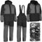 Mega Fishing Kinetic Polar Winter Angelanzug-Thermoanzug Anzug 2-Teiler Jacke + Hose Gratis Multituch (M), Grau-Schwarz