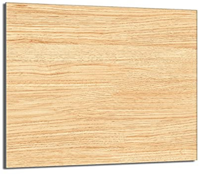 Herdabdeckplatte 60x52 Einteilig Glas Elektroherd Induktion Herdschutz Spritzschutz Glasplatte Deko Schneidebrett, Holz Beige