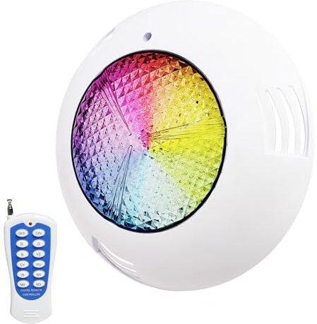 LED ATOMANT Foco de piscina LED 45W RGB 12V AC, Luz para Piscina Impermeable IP68 Sumergible, Cable 1,5m, Con Mando a distancia por control remoto