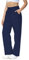 HMIYA Jogginghose Damen Baumwolle Freizeithose Lang offenem Boden Yogahose Sporthose Geradem Bein Hose mit Taschen(Marine-A L)