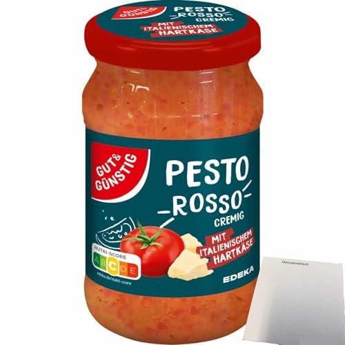 usy Bundle für Gut&Günstig Pesto Rosso cremig mit italienischem Hartkäse (190g Glas) + usy Block