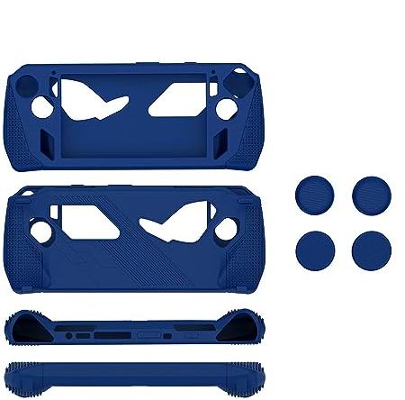 Silikon-Schutzhülle Mit 4 PCS Daumengriffkappen Für ROG Ally Anti-Kratz-Schutzhülle für Spielkonsolen Spiel-Zubehör (blau)