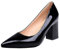 Décolleté da Donna in Pelle Verniciata con Tacco Quadrato da 7,5 cm Scarpe Classiche Décolleté con Punta a Punta Party Plus Size,Nero,35 EU