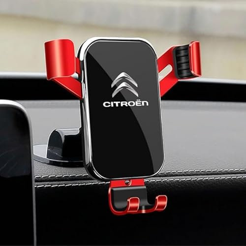 TEMKIN Porta Cellulare da Auto per Citroen C3 Aircross Stabile e Robusto Regolabile a 360 Gradi Porta Cellulare Speciale Dell'Auto per Universale Smartphone iPhone Android 4-7,Red