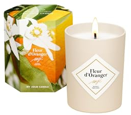 MY JOLIE CANDLE - Duftkerze Orangenblüte – Geschenk für Damen, Mama, Teenager – 100 % natürliches Wachs – französischer Duft – Baumwolldocht – Brenndauer 18 Stunden