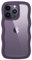 JETech Cute Case for iPhone 14 Pro 6.1-Inch, Wave Frame Curly Shape Shockproof Phone Cover for Women and Girls, Clear Hard PC Back (Deep Purple)