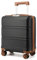 KONO Kleiner Koffer Handgepäck Hartschalenkoffer für Easyjet Handgepäck 45x36x20 cm, Leicht Reisekoffer mit 4 Rollen und TSA Schloss (Schwarz/Braun)