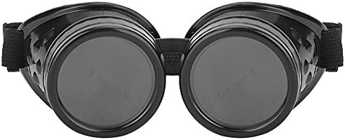 MOUMOUTEN Steampunk Goggles, ABS Vintage Glasses with Adjustable Elastic Belt, Double Layer Dismountable Lenses Sunglasses for Party Prop Decor(Black)