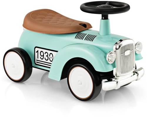 COSTWAY Rutschauto, Rutschfahrzeug mit Stauraum & Kippschutz, Kinderfahrzeug mit Lenkrad & Sound, Rutscher Auto für Kinder ab 1 Jahr, 58 x 27 x 34 cm (Grün)
