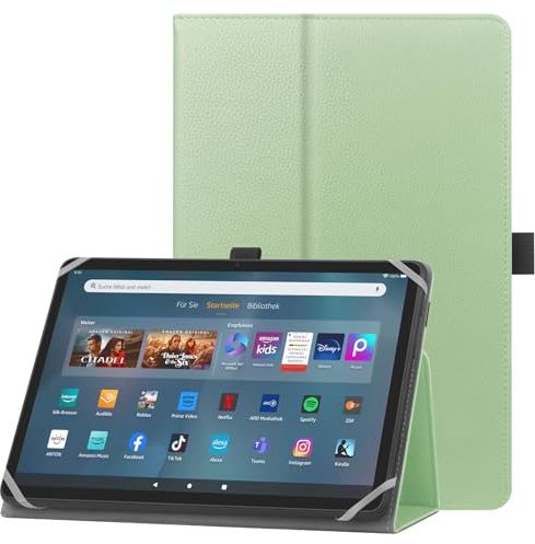 HoYiXi Funda Universal para 9-10.1 Pulgadas Tablet Compatibile Fire HD 10 y Fire HD 10 Plus con Soporte y Correa de Mano Funda para 9-10.1 Samsung Lenovo Android Tablet - Verde