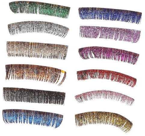 DOITOOL Kit Per Il Trucco 6 Set Di Extension Per Ciglia Colorate Glitterate Ciglia Finte Luccicanti Per Valorizzare Gli Occhi Casuale